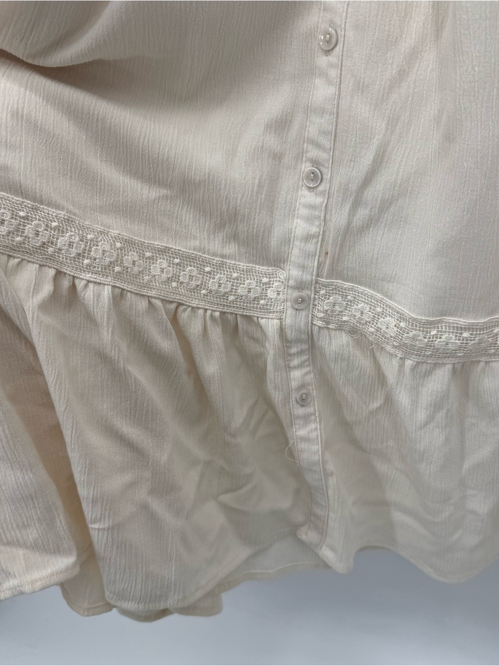 Torrid Whisper Cream Gauze Maxi Dress Size 4X Cottagecore Puff Sleeve Plus - Picture 6 of 13